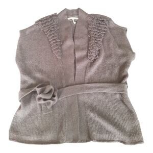 Rebecca Moses Heart‎ Soul Style Mohair Blend Knitted Belted Sleeveless Cardigan
